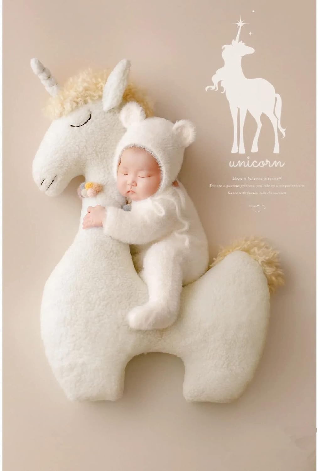 Newborn Photography Props Boys Girls Outfits Mohair Bear Hat Bonnet & Footed Romper Bodysuit Photoshoot Costume Set