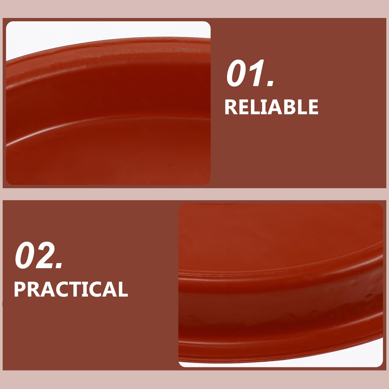 TOYANDONA Vassoi Ovali Base Resistente Previene Macchie d'Acqua e Fuoriuscite di Terra in Plastica Rossa Set 5 Pezzi per Vasi da Fiori per Piante da Interno ed Esterno