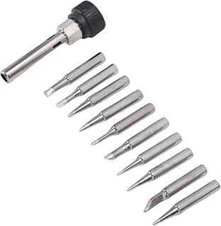 Soldering Iron Tips Set, 10 Interchangeable Stainless Steel | Compatible with 936, 937, 938, 969, 8586, 852D, precision engineering, suitable for electronics repair