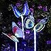 YUNLIGHTS 3pcs Garden Solar Lights Outdoor Garden Stake Lights Multi-color Changing LED Fiber Optic Butterfly Garden Solar Lights with Purple LED Light Stake for Garden Patio Backyard Decoration