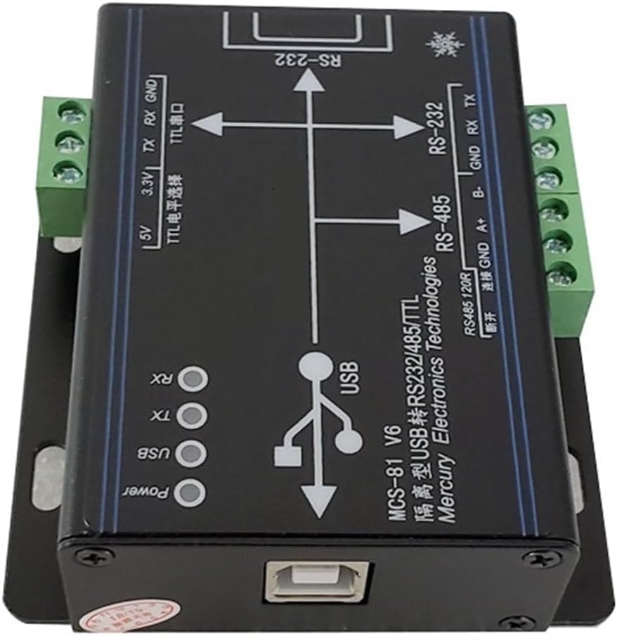 F/;TD/;1 Chip Isolated USB to TTL/RS/;232/RS485 3 in 1 Serial Port Adapter Industrial-Grade TTL RS-232 RS-485 Isolation