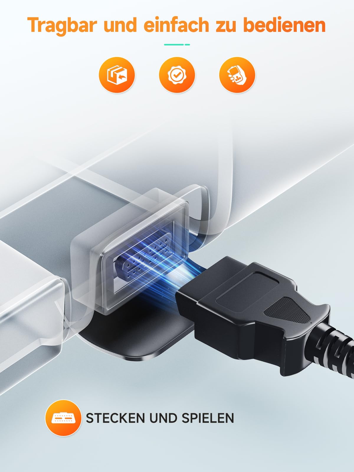 ANCEL AD410 Enhanced Auto OBD2 Diagnosegerät, OBDII/EOBD Diagnose Fehlerspeicher Auslesen, 8 Sprachen DTC KFZ Diagnosegerät für nach 2002 Alle Fahrzeuge (Schwarz/Gelb)