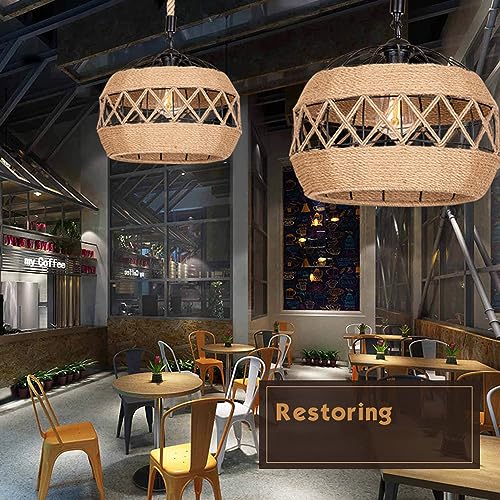 Lanterne suspendue en corde de chanvre pour table de café - 6