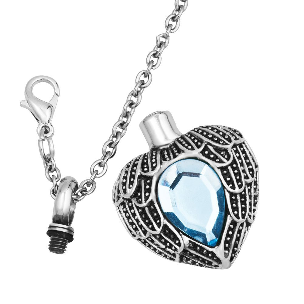 Cremation Jewelry Urn Necklaces for Ashes Heart Crystal Keepsake Pet Memorial Pendants