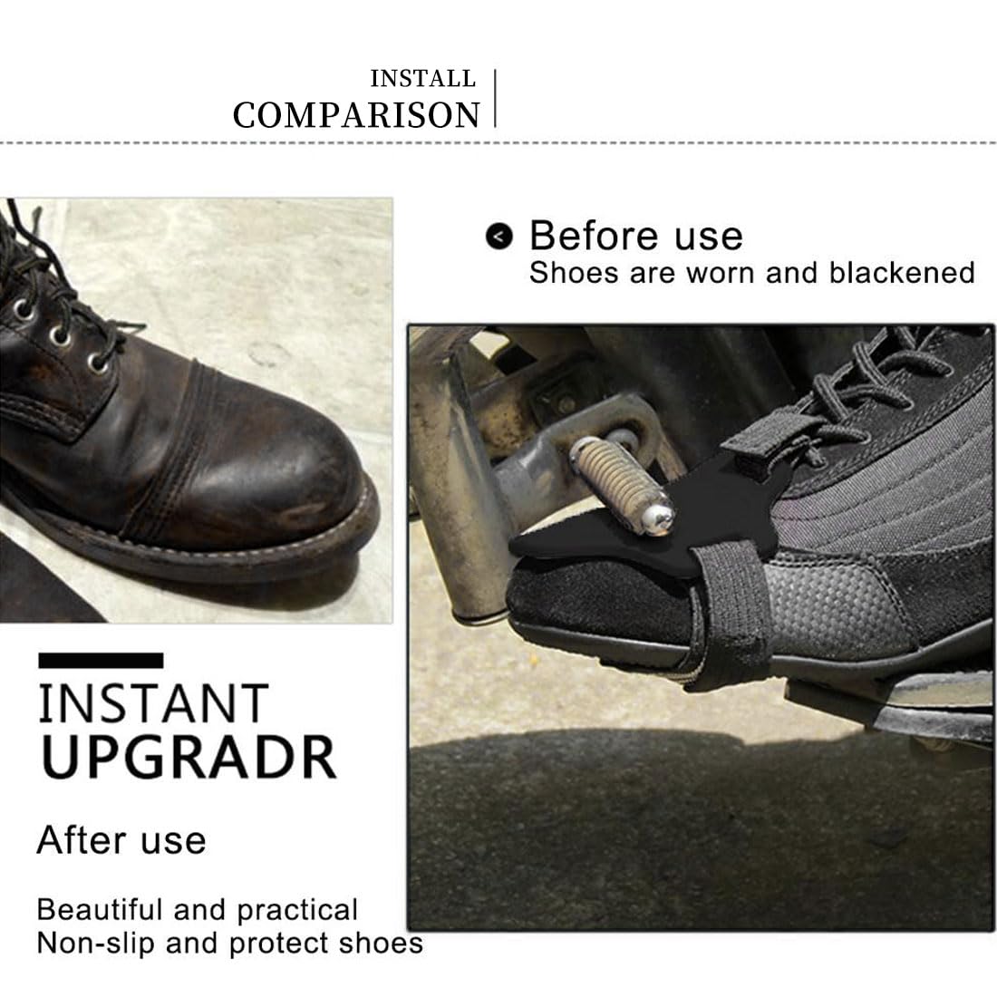 Copriscarpe Moto Taicols - Protezione Leva Cambio In Gomma Con Velcro Regolabile - Foto 8