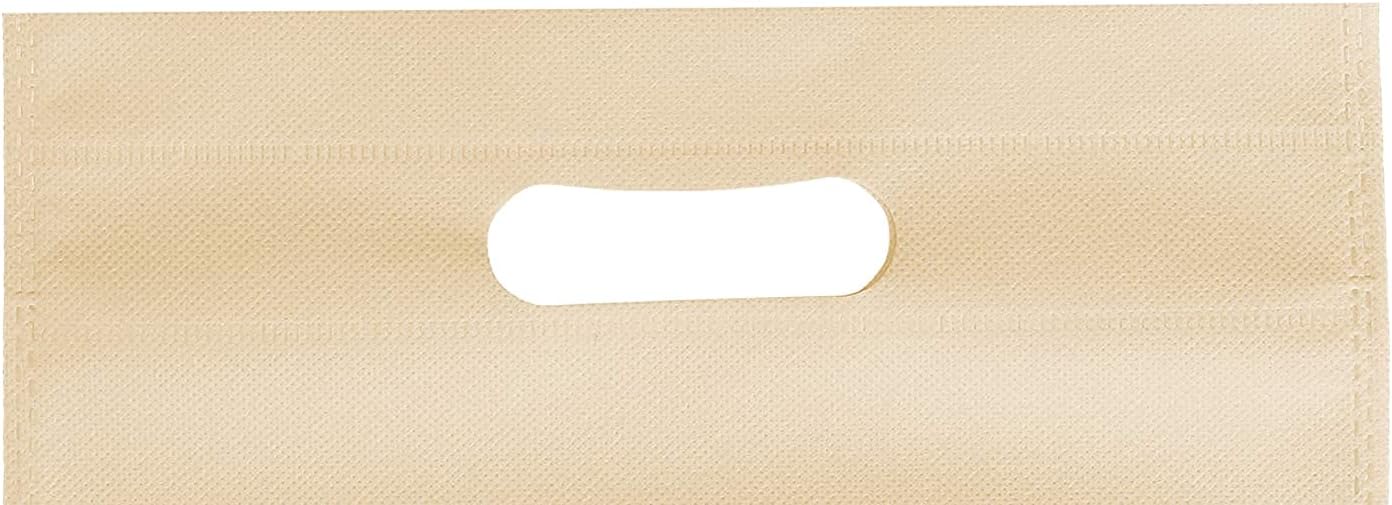 D Cut Cloth Carry Bag, Shopping Bag, Gift Bag, ECO Friendly Bag, Reusable Carry Bag Hand Bag Pack of 50 Grocery Bags, Golden, 16X20