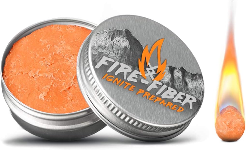 Camping Fire Starter Tinder Putty - Fire Fiber - Survival Gear for Outdoors Adventuring, Backpacking, Hunting, Fishing, Emergency Kits (Inferno Orange, 2 oz) : Sports & Outdoors