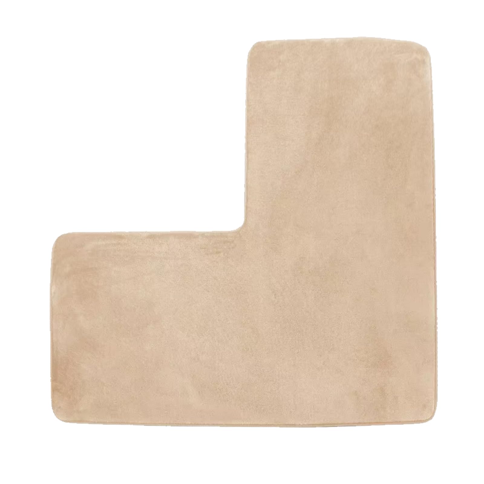 ACESOME Tapis de salle de bain en forme de L antidérapant 80 x 80 cm beige