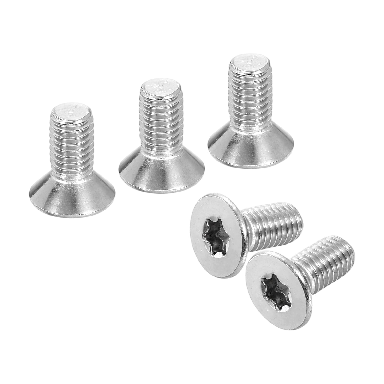 sourcing map M8-1.25 x 18mm Flat Head Torx Anti Theft Machine Screws, 25 Pcs 304 Stainless Steel, Torx Drive, Countersunk Head, Full Thread, Silver