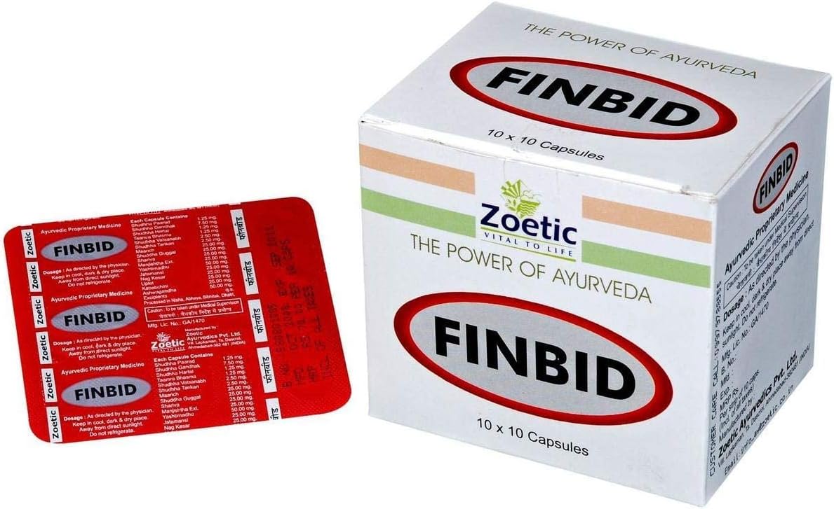 Finbid, 10 Capsules - Power of Ayurveda (Pack Of 5, 50 Caps)