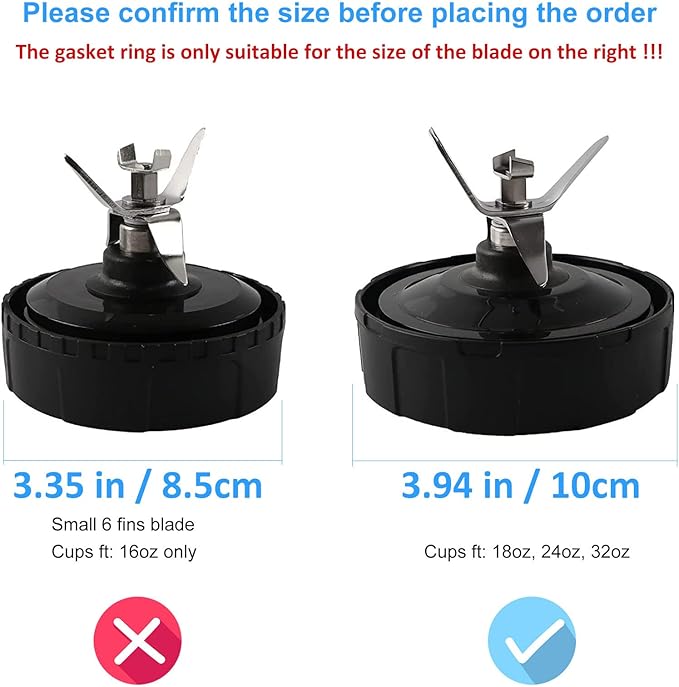 Empaque de 3 Juntas de Goma Blancas para Licuadora Ninja 10 cm miniatura 3
