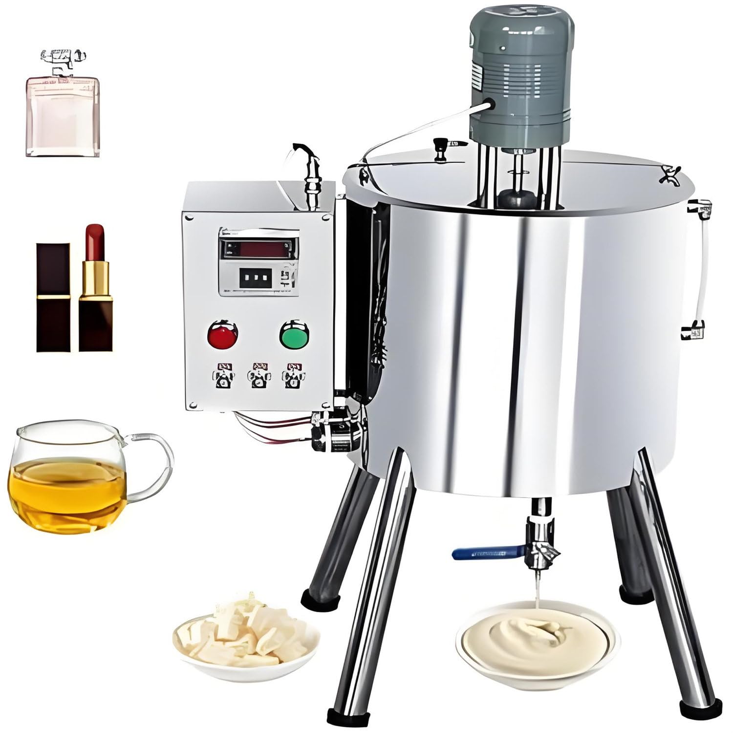 15 30L Paste Liquid Filling Machine Stainless Steel Stirring Tank Cream Liquid Filler Machine Paste Filler Lipstick Candle