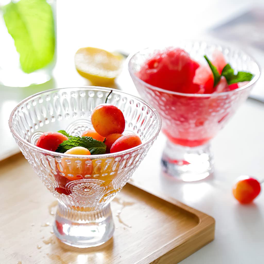 Kingrol 6 sztuk kieliszków do Martini bez nóżki, szklanki koktajlowe, 237 ml szklane miski deserowe, mini miski, idealne wyroby szklane do domowego baru, restauracji, na imprezę