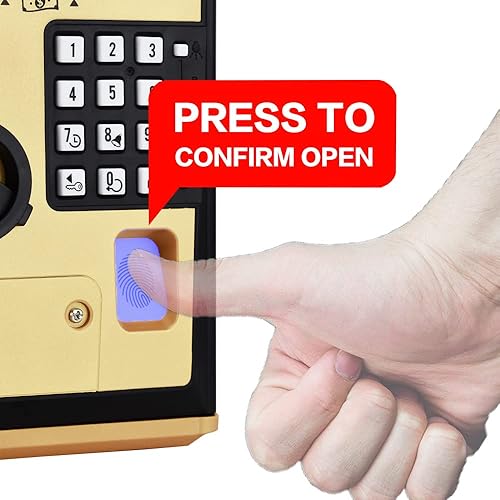 Miniatura 4 de LIKE alcancía de juguete caja fuerte de huellas dactilares cajero automático máquina de ahorros de monedas para niños dorado