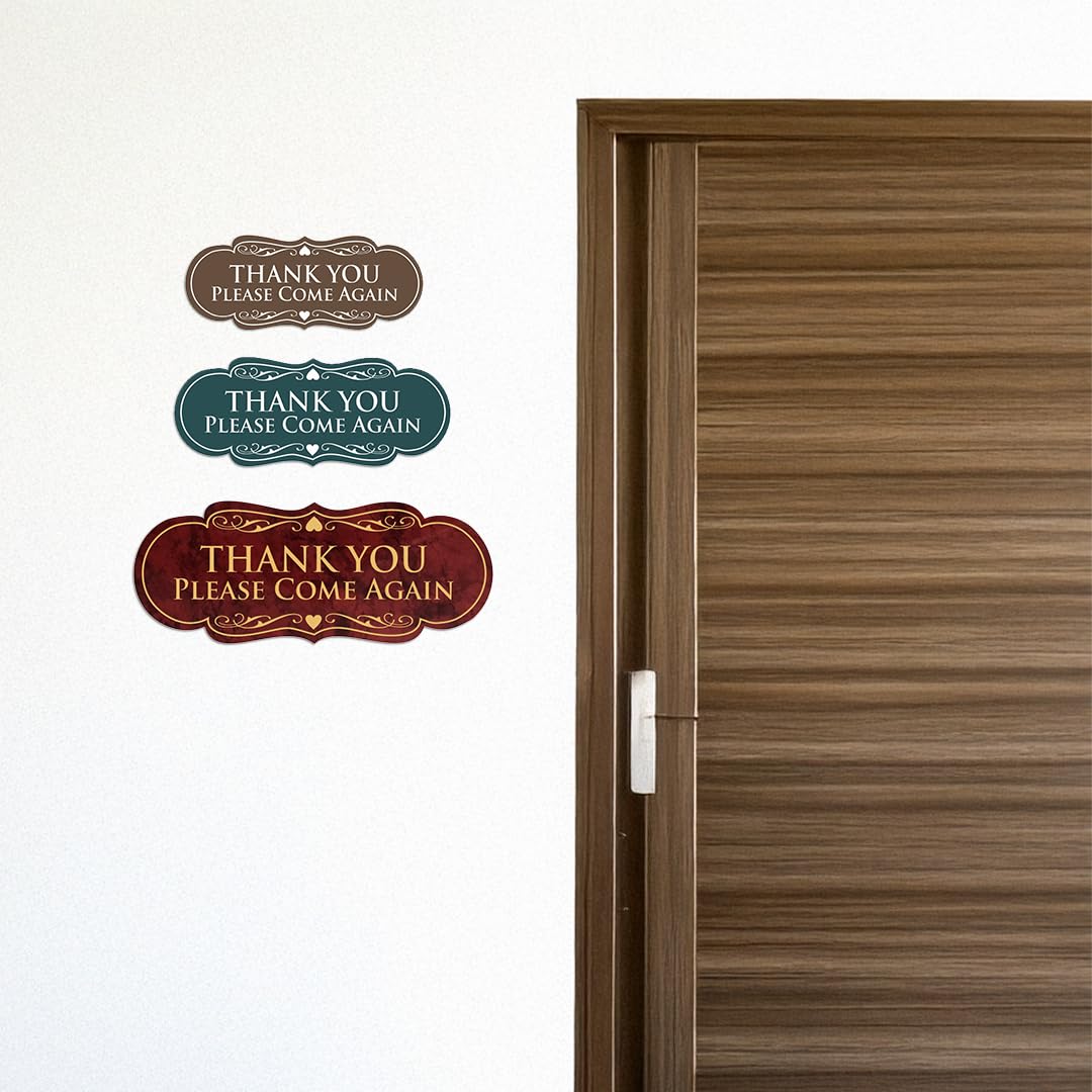 Amazon.com : Designer Thank You Please Come Again Sign - Black