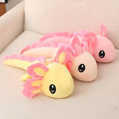Miniatura 8 de funnykitten 1 pieza de juguetes de peluche Kawaii de ajolotl, muñeca de almohada de peluche de animales suaves, lindos regalos de ajolote suave para