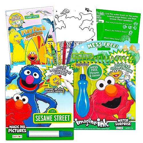 Livre de coloriage Sesame Street sans désordre pour peindre à l'eau sans salir la maison