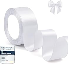 White Satin Ribbon 4cm x 22m –ihaspoko Gift Ribbon for Bows, Crafts, Wedding Decor & Party Themes​
