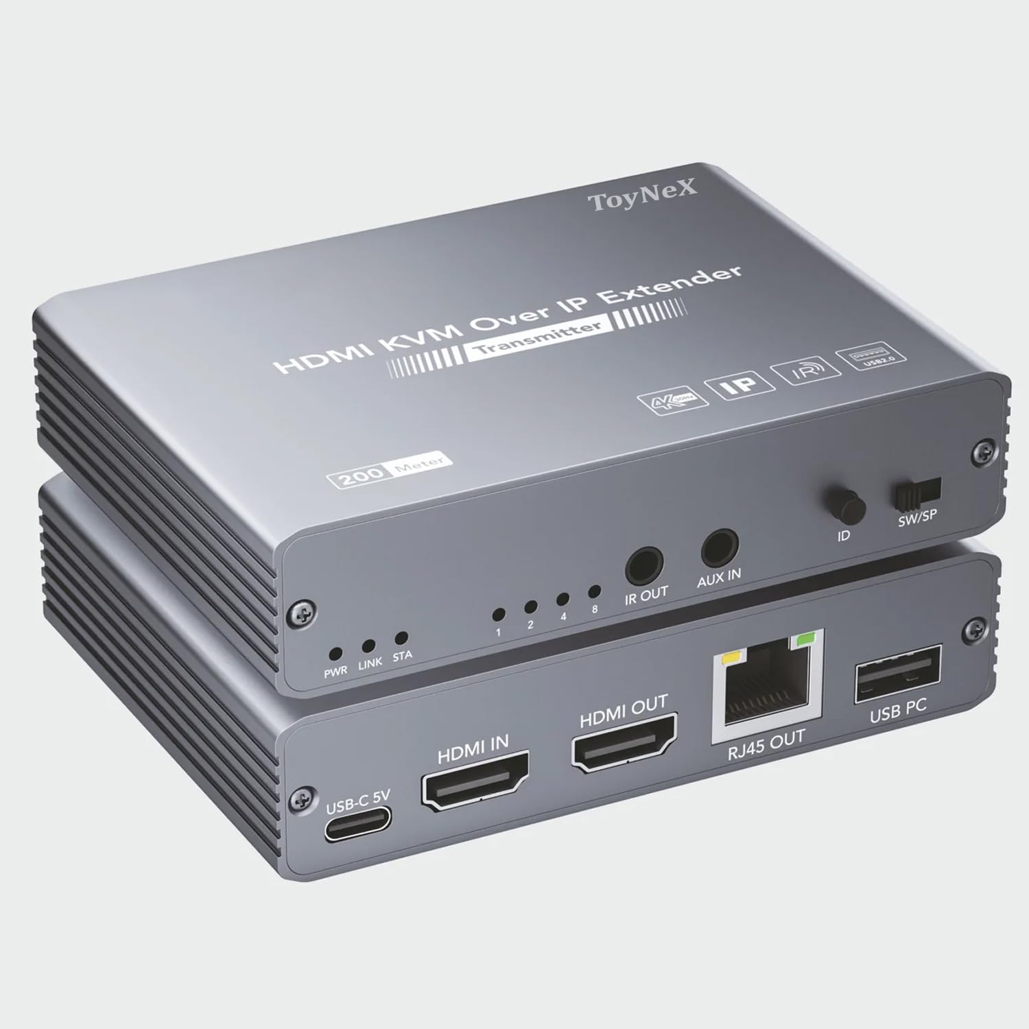 4K 200M HDMI KVM USB IP Extender Over Cat5e/6 Transmits Up to 656ft with Dual USB Ports Supports Mouse and Keyboard Remote Control For Computer/HDTV and more.-image-30