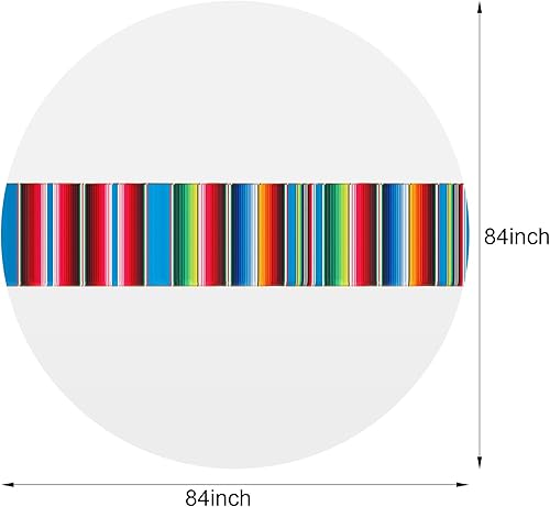 Miniatura 9 de Mantel de serape mexicano de 14 x 108 pulgadas, mantel de algodón suave para decoración de mesa de fiesta temática mexicana para fiesta, decoración