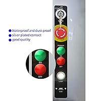 Vista 6 de Interruptor Momentáneo de Pulsación de 10Amp 16mm 5/8' Acero Inoxidable 304 Verde Botón de Seta Impermeable IP66 5V-250V DC/AC SPST con Cable