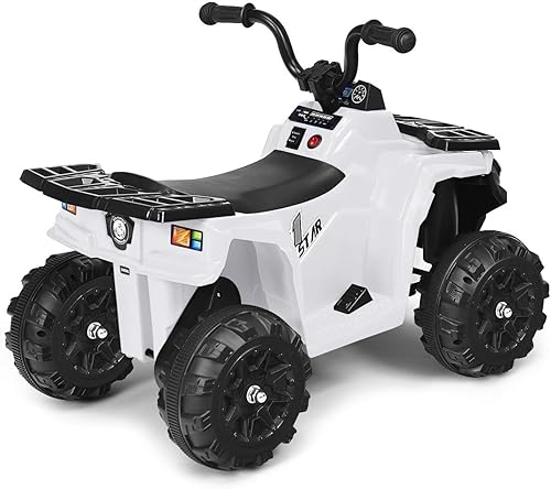 Vista 18 de OLAKIDS Vehículo cuatrimoto motorizado para niños y niñas con luces, MP3, USB (Azarin)