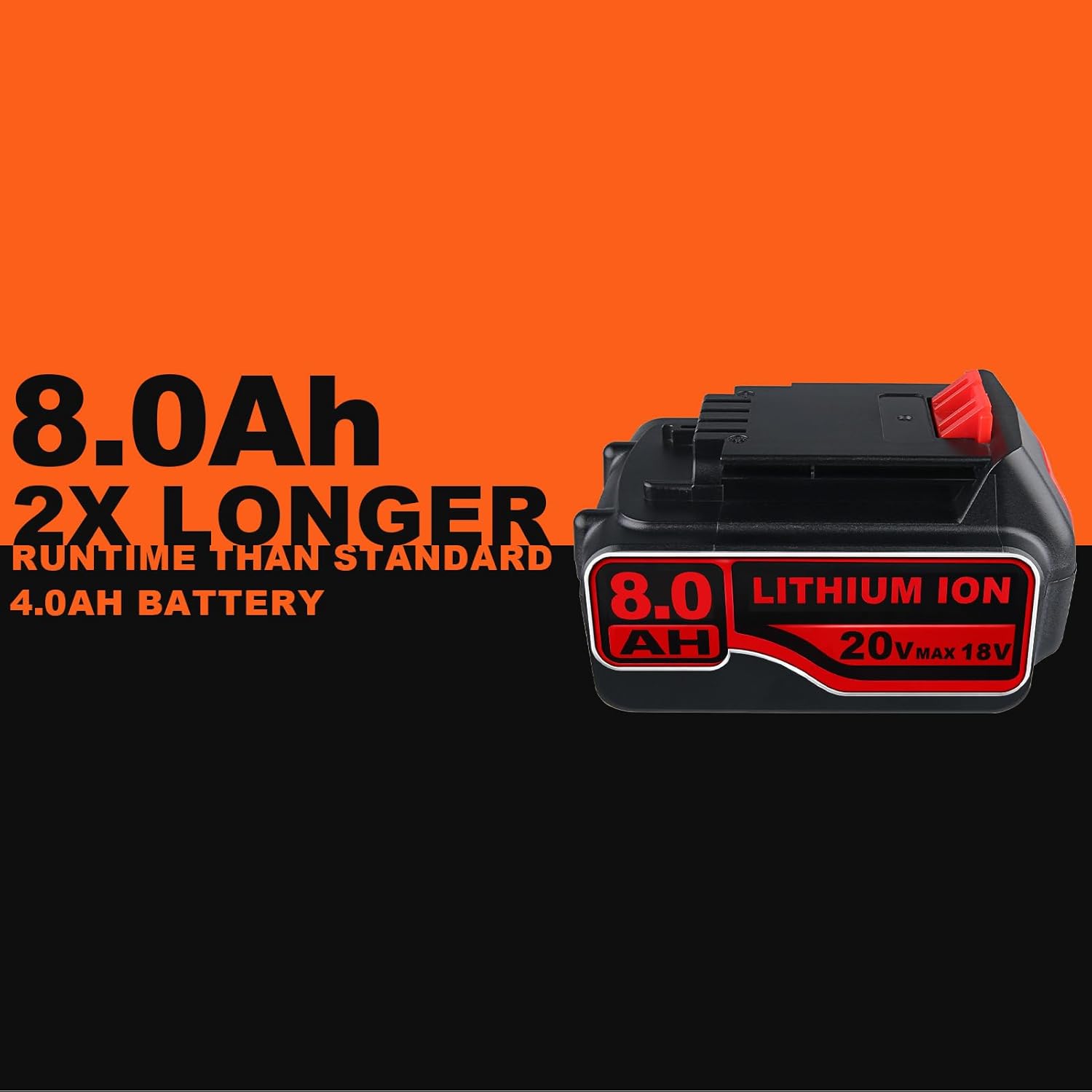 VANTTECH (Up to 8.0Ah 2 Pack) 20V LB2X4020 Lithium Battery Replacement for Black and Decker 20V Lithium Battery LB2X4020 LB2X4020-OPE LBD2020S LBXR20 LBXR2020APB LBXR2020-OPE LBXR2020 High Capacity