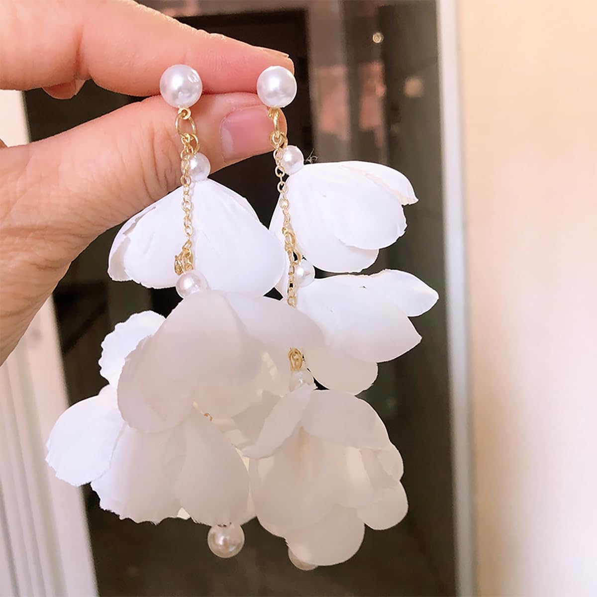 Flower Tassel Earring for Women Boho Colorful Pearl Floral Earring Statement Lightweight Drop Dangle Earrings Fashion Summer Beach Jewelry Accessary - Image 3