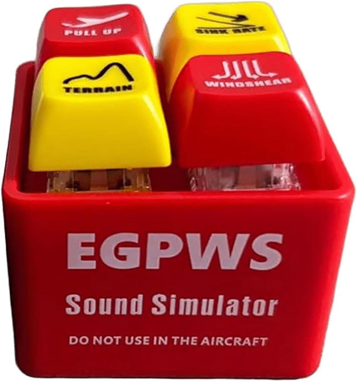 Pilot And Crew Alert Keychain EGPWS Warning Sound Simulator, LED Aviation Cockpit Safety Button for Aviation Fans
