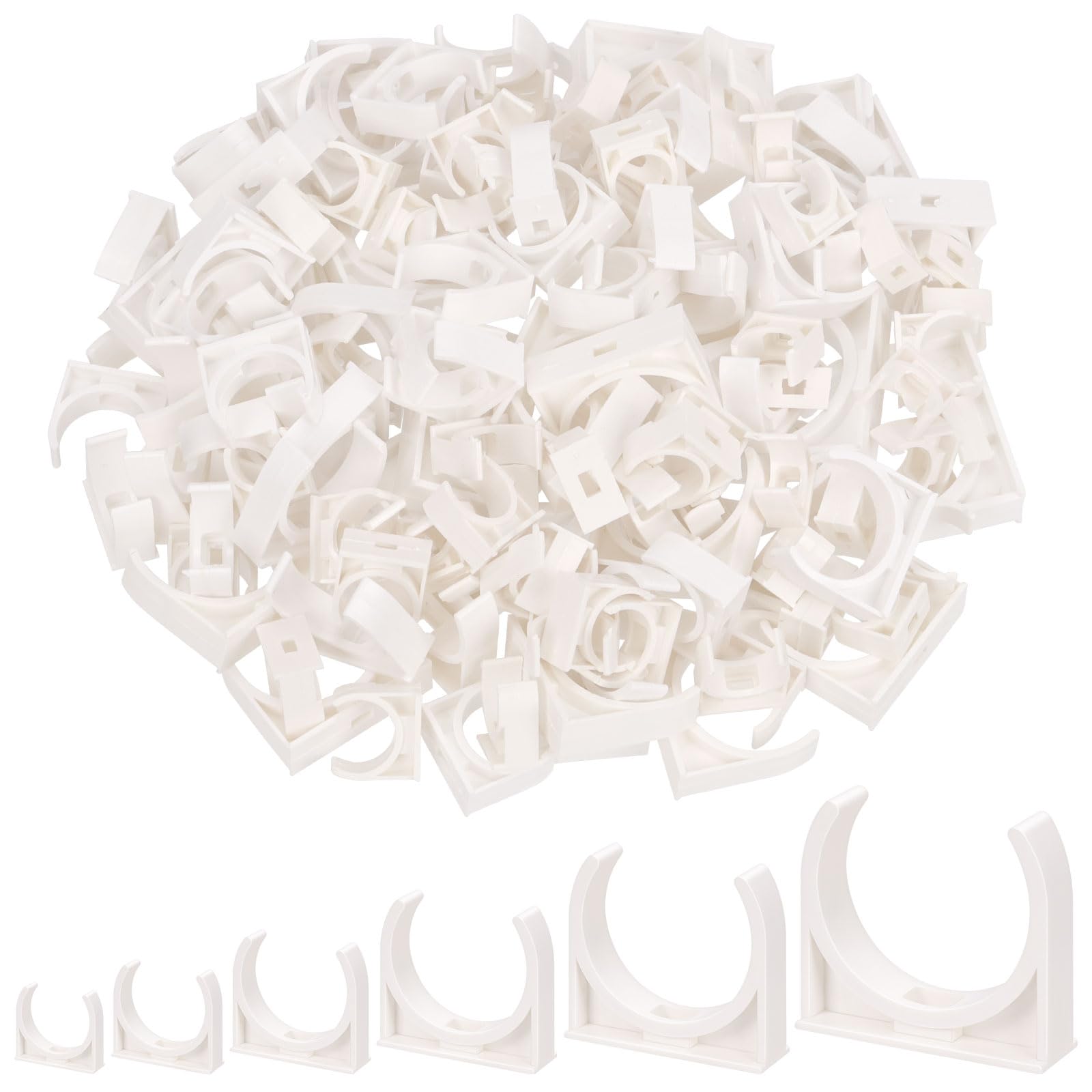 Colliers de serrage en PVC en U Glarks | 140 pièces de 16 à 50 mm