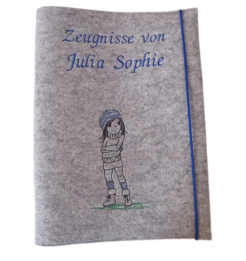 Zeugnismappe Wollfilz Mappe Zeugnisse DIN A4 Grundschule Schule