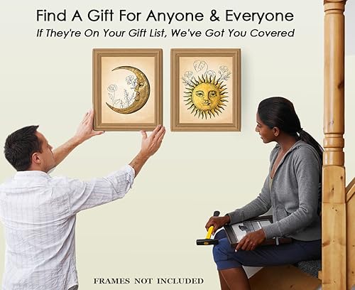 Miniatura 8 de Aesthetic Sun and Moon Line Art - Set of 2 8x10 Unframed Minimalist Abstract Wall Decor - Modern Wall Art for Home, Office, Living Room and Bedroom