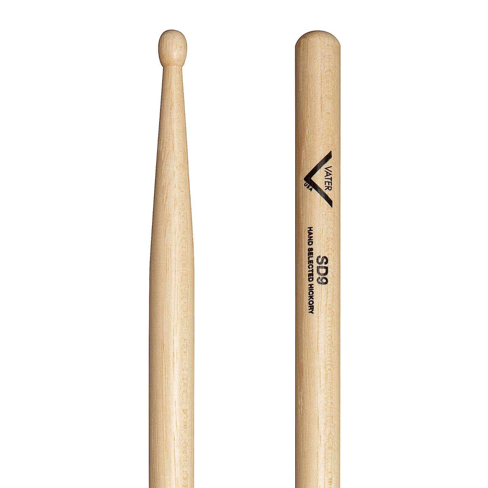 Vater - SD9 (Wood Tip) American Hickory Drumsticks - VHSD9W