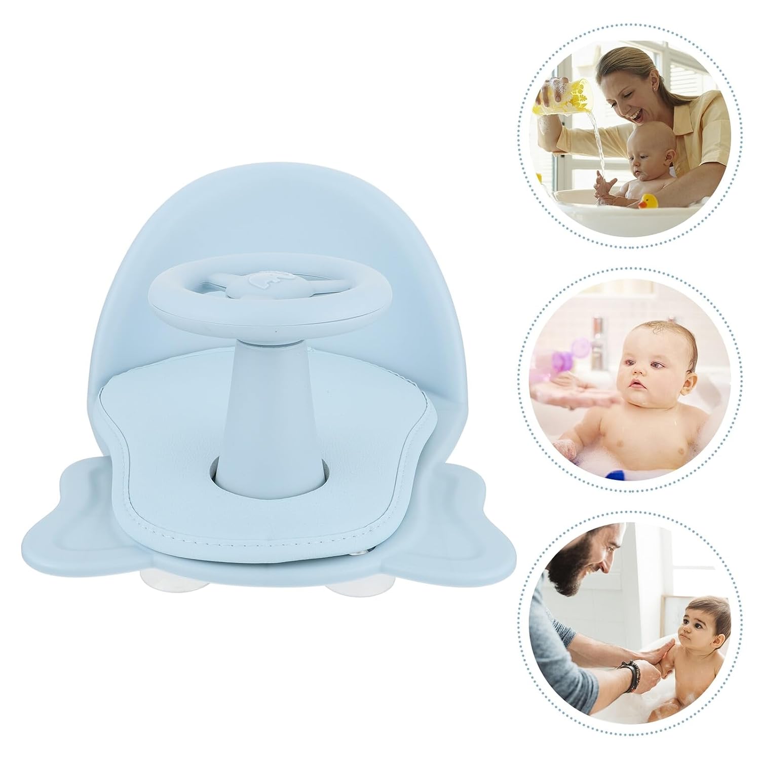 Creative Bath Seat with Strong Load-Bearing Suction Cups Non-Slip Shower Chair for Newborns and Spacious Open-Side Design Fits Standard Bathtubs Safe Bathing Support