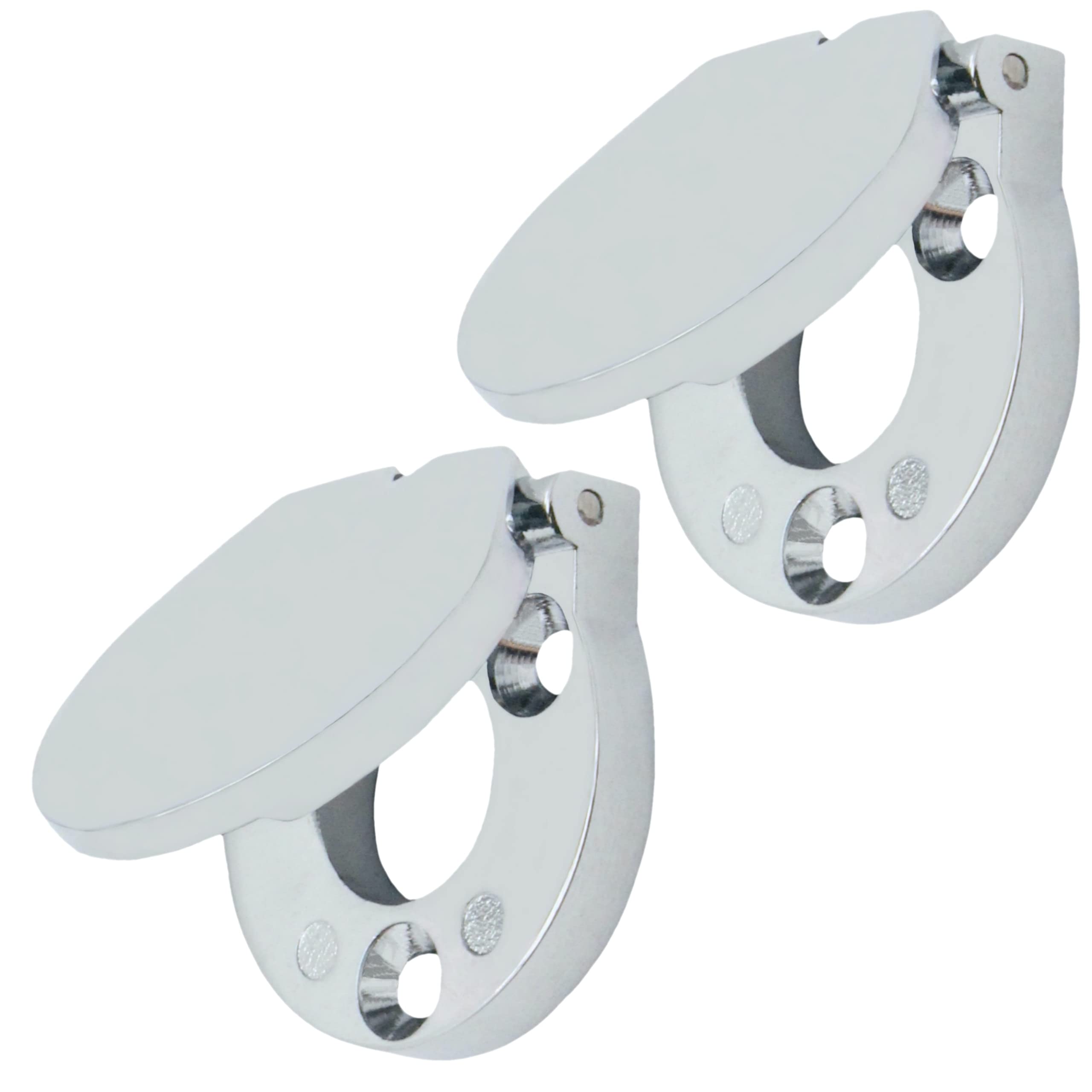 Eai Polished Chrome Sprung Budget Lock Escutcheon For Mortice Budget Lock | Plated | 28Mm | Pack Of 2