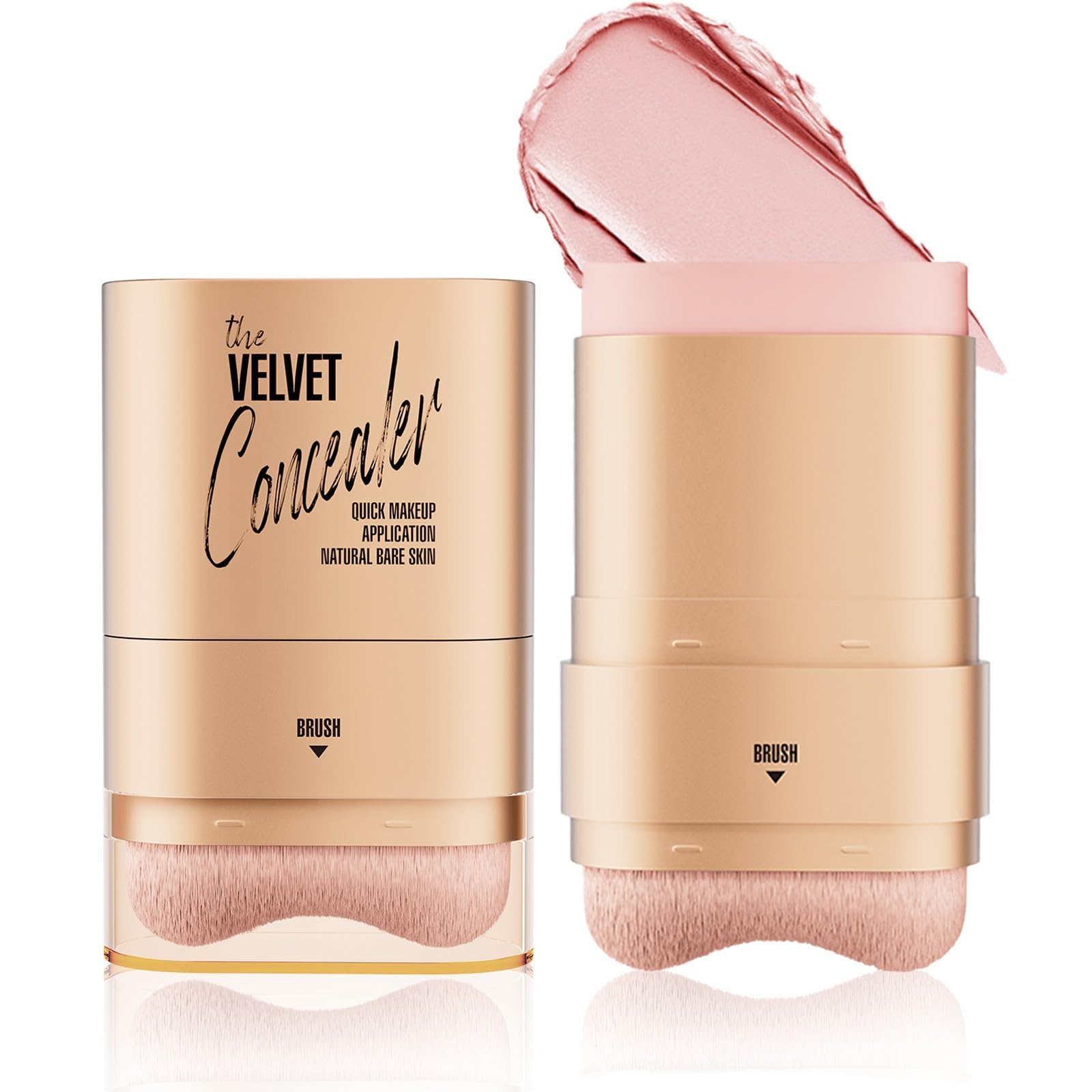 Double-ended Concealer Stick Foundation Stick with Built-in Brush (#150) #150 Pink Shell