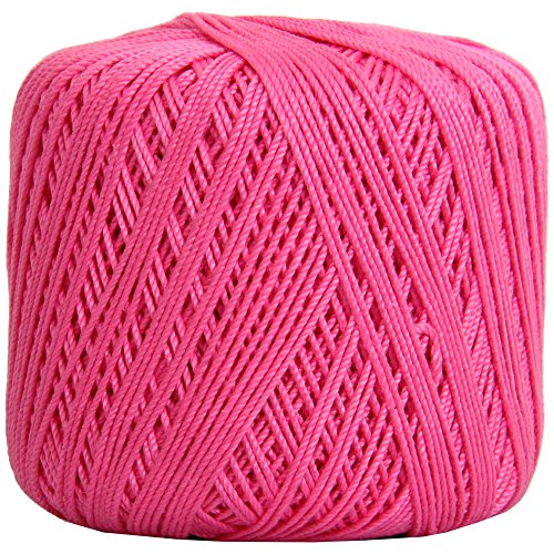 Image of ThreadArt 100% Cotton Crochet Thread Size 3, Hot Pink 35 | Soft pure cotton crochet thread for lace, doilies, amigurumi and crafts. Smooth finish with crisp stitch definition.