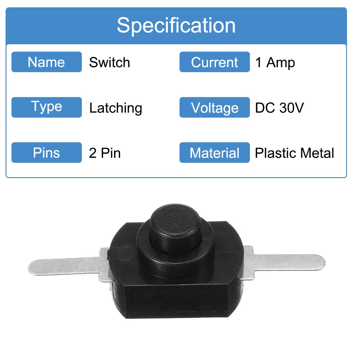 Mechanism Switch 2 60PCS Latching Push Button Switch Self-Lock ...