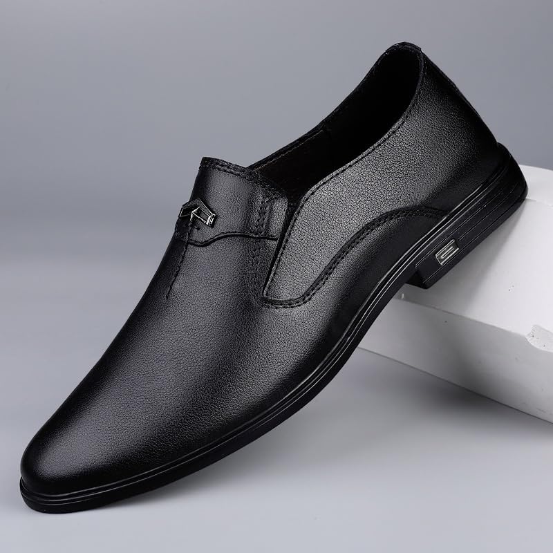 Men's Patent Leather Business Working Oxford Shoes Fashion Slip-On Classic Formal Dress Shoes Mens Retro Comfortable Tuxedo Pointed Toe Dress Shoes2