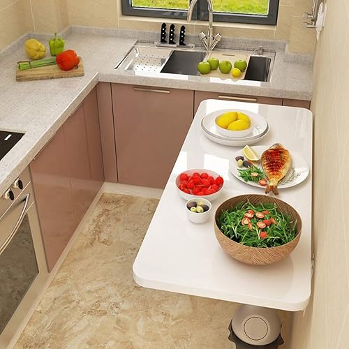 Miniatura 2 de KDDEON - Mesa de comedor de cocina plegable e invisible para montar en la pared, mesa flotante multifunción para ordenador portátil, mesa de tocador