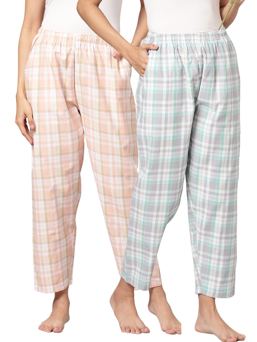 kryptic Women Pack of 2 Pure Cotton Printed Relaxed fit Lounge Pant-picture-32