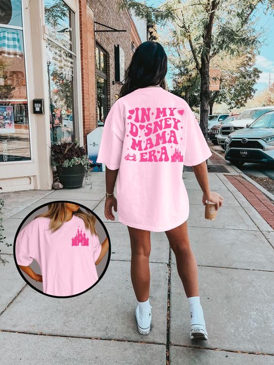 UNIQUEONE Mama Shirts for Women Mommy Tshirt: in My Mama Era Shirt Funny Mom Graphic Tees Oversized Tops4