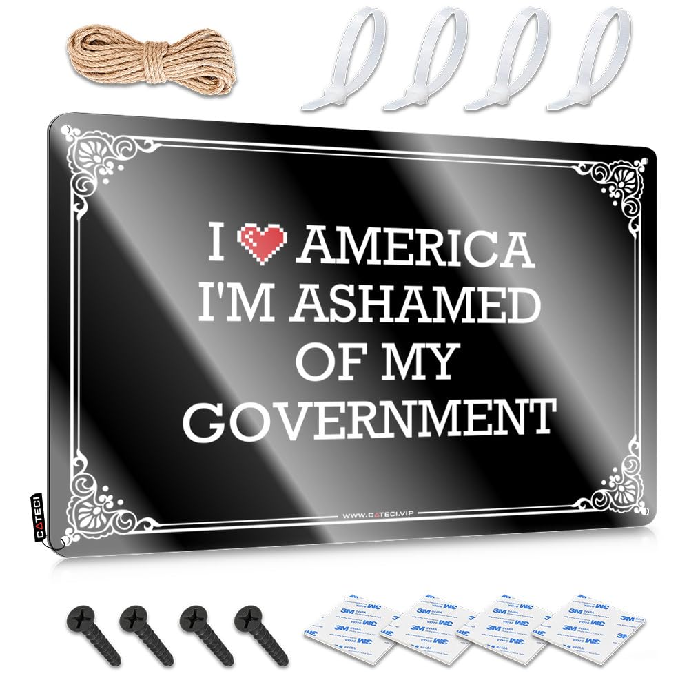 Fzfn Men's Colour Poster Beauty Vintage Style | I Love America I'm Ashamed Of My Governt Patriotic Essentials Home Decor(30X40cm)
