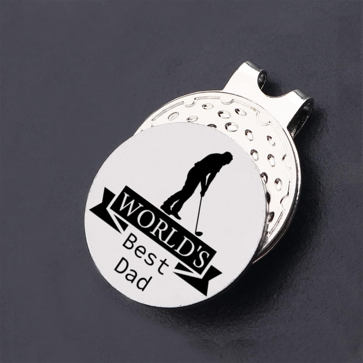 review VIYZZX Funny Golf Gifts for Men Him, World's Best Dad Golf Ball Marker with Magnetic Hat Clip Stainless Steel, Novelty Golfing Gift for Dad Husband Father's Day