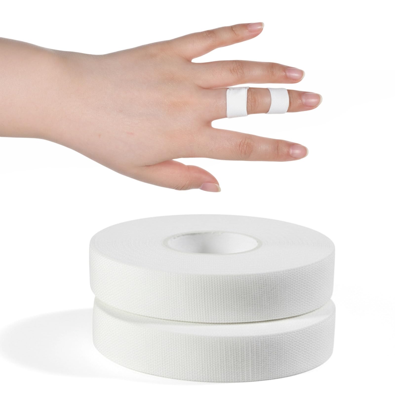 Thinp 2 Pcs White Athletic Tape 0 5 Inch X 32 8 Ft Roll Strong Adhesive Finger Tape