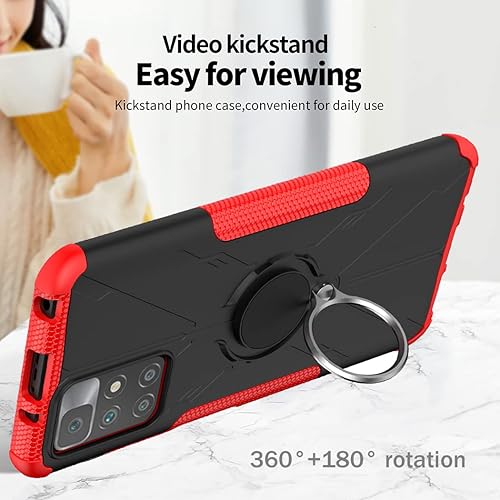 Miniatura 9 de Funda para teléfono Redmi 10 (20212022)  Redmi 10 Prime 211211119SG con protector de pantalla de vidrio templado, soporte de anillo de metal con