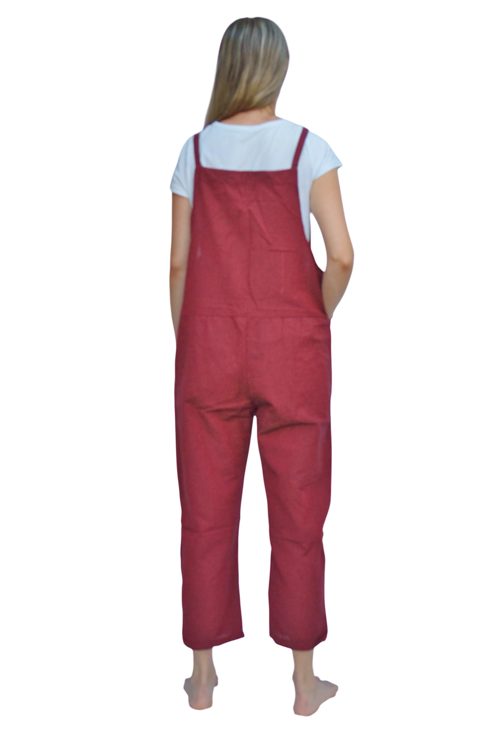 JUNKIRI Salopette Elegante Bohemien in Cotone, Realizzata a Mano in Nepal, Tuta Larga a Gamba Ampia, Jumpsuit, taglia unica