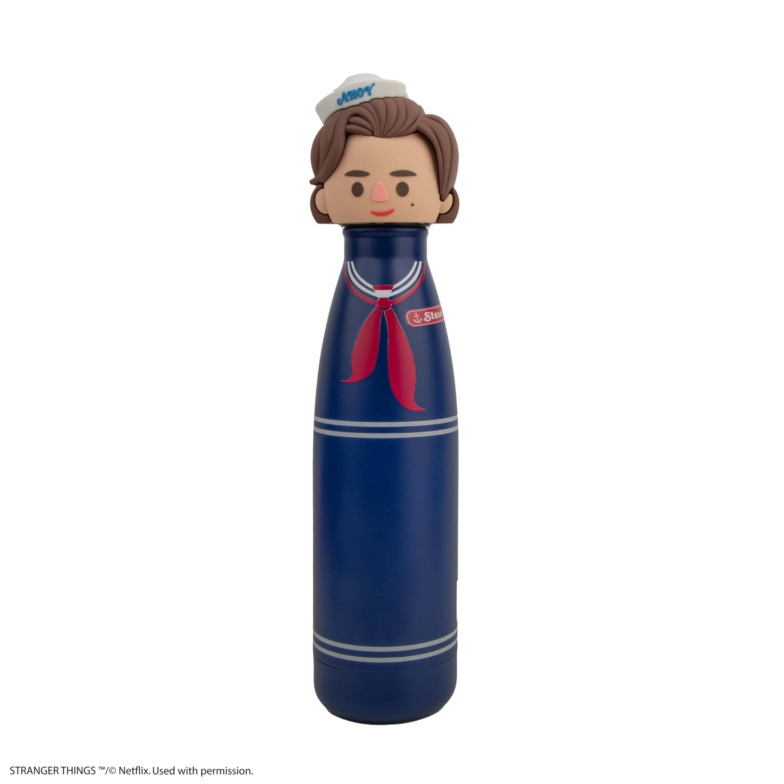 Stranger Things Unisex Kids Blue/Multicoloured Scoops Ahoy Steve Water Bottle | Acotis
