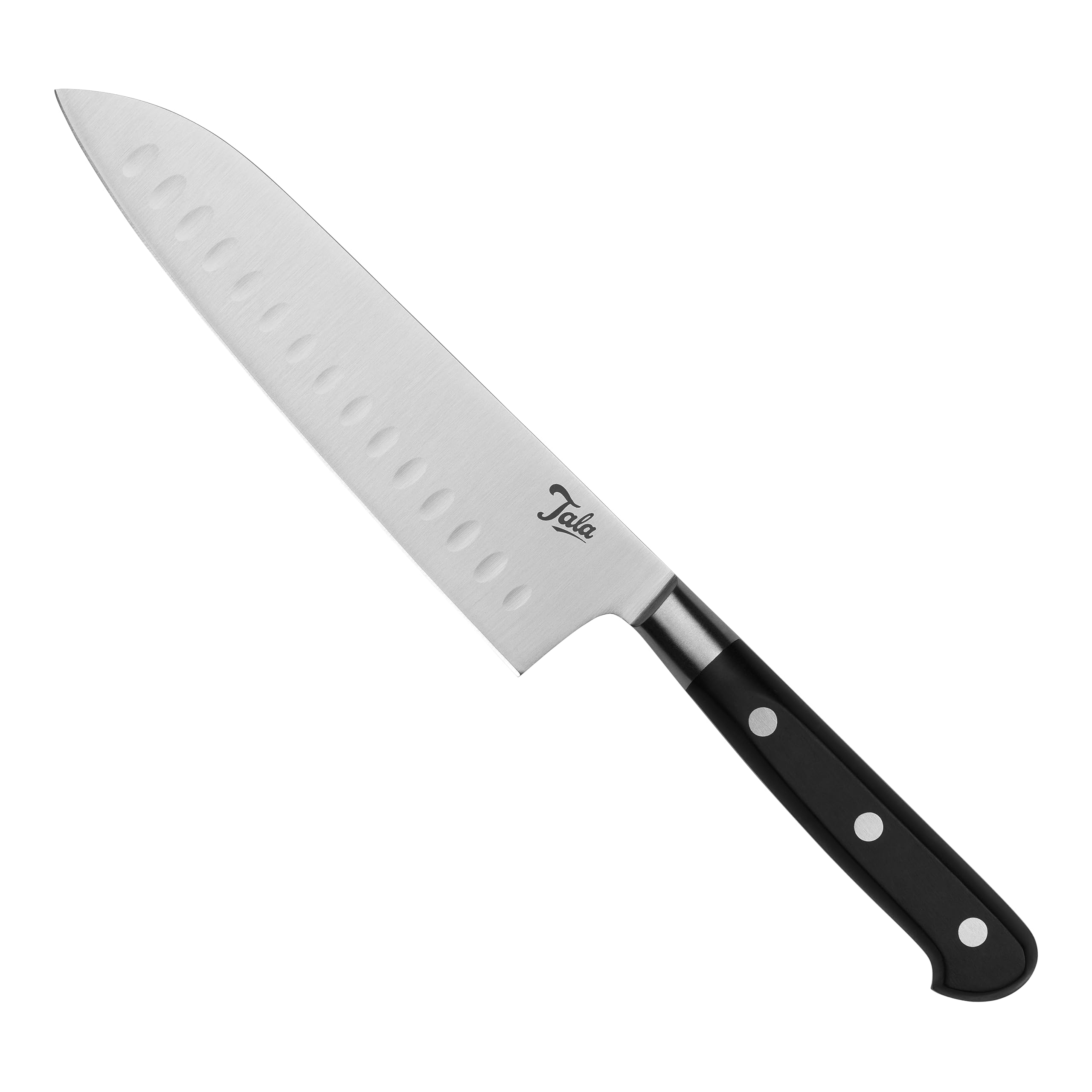 Tala Classic Santoku Knife 18cm, Japanese-Style Stainless Steel Kitchen Knife with Triple Rivet Handle, Steel Blade for Slicing, Dicing & Mincing Durable & Ergonomic