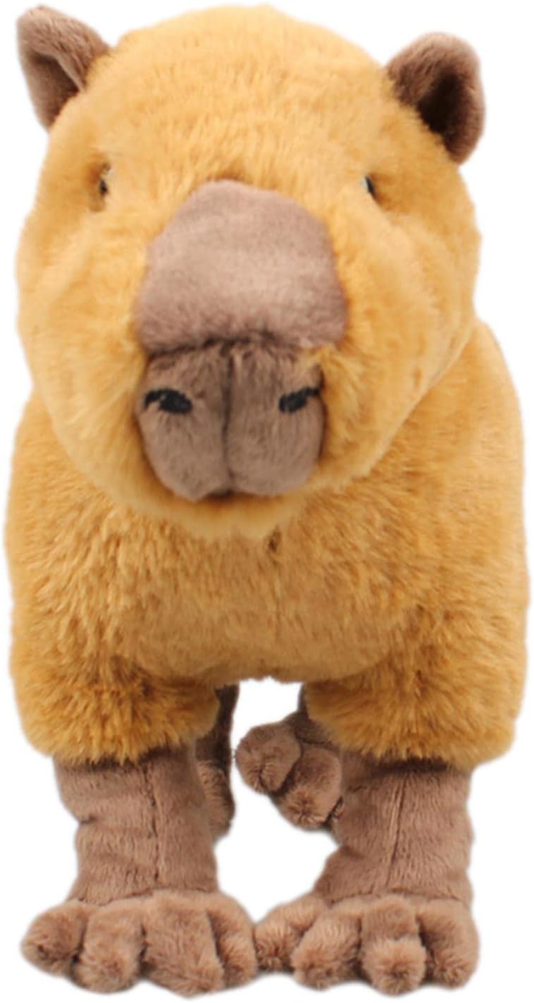 1Pcs Simulation Capybara Plush Toy, Realistic Stuffed Animals Capybara Plush Toys, Lovely Stuffed Capybara Plush, Wild Soft Crawling Capybara Stuffed Doll, Capybara Toy Birthday Gifts for Kids Adults